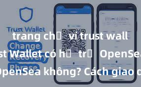 trang chủ ví trust wallet app Trust Wallet có hỗ trợ OpenSea không? Cách giao dịch NFT